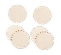 VILLFUL 6 Pezzi Base Rotonda in Legno per Cestini Uncinetto Fondo Cesto Naturale per Fai da Te Decorazione e Borse Intrecciate