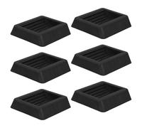 VILLFUL 6 Pezzi Coprigambe Quadrati in Gomma Nera Antiscivolo 80x80 Mm per Mobili e Sedie, Protezioni per Pavimenti Antigraffio Compatibili Ruote Girevoli, Accessori per Casa e