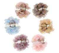 VILLFUL 6 Pezzi Mollette Capelli Donna Forma di Fiore Artigli Medi Floreali Colorati Fermezza Sicura per Capelli Spessi e Sottili Accessori Leggeri per Acconciature con Chignon e Coda