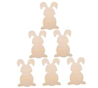 VILLFUL 6 pezzi Ritagli Legno Pasquali Forma Coniglio Tavolette Legno Incompleto per Decorazioni Fai da Te e Lavoretti Creativi Facili da Personalizzare per Attività Educative