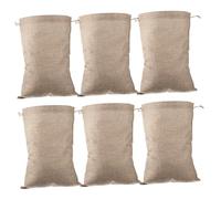 VILLFUL 6 pezzi Sacchetti Riutilizzabili in Lino con Coulisse Borse Spesa per e Conservazione Alimentare Sacchetti Traspiranti e Capienti per Uso e Organizzazione