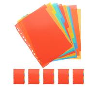 VILLFUL 6 Set Divisori per Raccoglitori Ad Anelli in Plastica con Linguette Numerate Colorate per Organizzazione Documenti Ufficio e Scuola Pagine Indice Resistenti e Personalizzabili