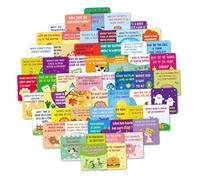 VILLFUL 60 pezzi Carte per Pranzo con Barzellette e Motivazionali da Biglietti Illustrati in Resistente Giochi Divertenti per Ragazzi e Famiglia