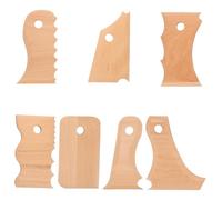VILLFUL 7pezzi Strumenti Ceramica in Legno per Modellare Argilla Scultura Intaglio e Raschiatura Kit Fai da Te per Terracotta e Creazioni Artistiche Utensili Resistenti e Sicuri con Angoli