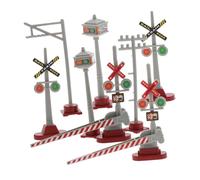 VILLFUL 8 Pezzi modello di segnaletica stradale micro luce del paesaggio microsegnale luminoso decorazione del modellino del treno segnale stradale ferroviario luce del microtreno plastica