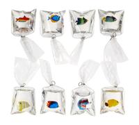 VILLFUL 8pezzi Charms in Resina a Forma di Pesce Rosso Trasparente, Accessori Decorativi Versatili per Gioielli Fai da Te e Decorazioni la Casa Colore Casuale