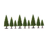 VILLFUL 9 Pezzi Micro Paesaggio Alberi Modellino da Giardino in Miniature per Diorami e Scenografie Ferroviarie Decorazioni Resistenti e Versatili per Progetti Creativi