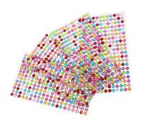 VILLFUL Adesivi Strass per Unghie Rotondi 3D Acrilico 6Mm 260 Pezzi 4 Fogli Decorativi per Viso Telefono e Album Adesivi Creativi Fai da Te per e Scrapbooking