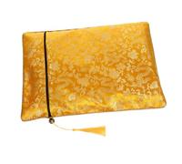 VILLFUL Astuccio per Matite Multiuso Cerniera Giallo in Tessuto e Stoffa, Borsa Organizzatrice Delicata e Affidabile per Back To School Party e Viaggi