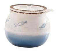 VILLFUL Barattolo in con per Cucina Contenitore Spezie e Condimenti da Vaso per Olio e Lardo Design Dipinto Mano Resistente al Calore e Antipolvere Altezza