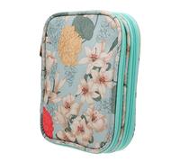 VILLFUL Borsa Porta Uncinetti Doppio Strato con Chiusura a Zip Oxford Verde, Facile da Pulire con Tasche a Rete e Pattina, per Appassionati di Maglia