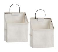VILLFUL Borsa portaoggetti sospesa a parete in cotone 2 pezzi, organizer da parete con tasche laterali e ampia tasca principale, contenitore multiuso per camera da letto e ingresso