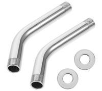 VILLFUL Braccio Doccia Prolunga in Acciaio Inox 15 CM Set 2 Pezzi Supporto Estensibile per Soffione Doccia Accessorio Bagno per Installazione Parete Resistente alla Corrosione