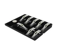 VILLFUL Cash Register Drawer Insert Tray Compartments Portable Money Organizer With Clip For Retail And Supermarket Cash Management