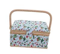 VILLFUL Cestino Cucito Portatile con Manico Organizer Kit Accessori Cucito per Principianti Scatola Artigianale con Natalizio per Casa e Viaggio Facilita Organizzazione e Accesso agli