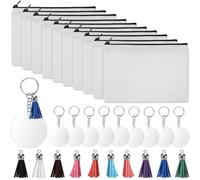 VILLFUL Cosmetiche in Tela Vuote per Sublimazione con Zip Resistente per DIY Trasferimento Termico e Organizer da Viaggio Borse Artigianali per Trucco e Matite