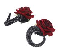 VILLFUL Fermagli Hair Clips Gothic Corna Pecora con Rosa Clip per Capelli Donna Cosplay Halloween Party Accessori Lolita Gotici Eleganti per Shooting e Role Play