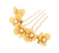 VILLFUL Floral Hair Comb con in Gialla Fermaglio Laterale per Accessorio e Confortevole per Sposa e