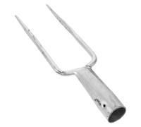 VILLFUL Forca da Giardinaggio in Acciaio a Doppia Punta per Scavo e Aerazione del Terreno Testa Forcone 2 Denti Compatibile Manici 35 CM per Orto e Coltivazione Professionale