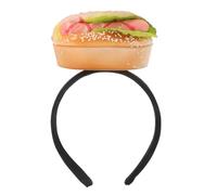 VILLFUL Funny Hamburger Hot Dog Headband Quirky Food Design Lightweight Party Hairband For Halloween Birthday Festivals And Live Streams