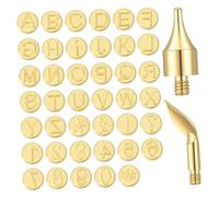 VILLFUL Kit per Lettere in Pirografia Punte per Pirografia per Legno Strumenti per Incisione Fai da Te Lettere Numeri Punta per Goffratura Trasferimento per Intaglio