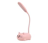 VILLFUL Lampada da Scrivania per Bambina Forma di Gatto Rosa LED Ricaricabile USB Luce da Notte e Studio Protettiva per Occhi Lampada da Tavolo per Cameretta Ragazza