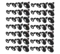 VILLFUL Occhi e Nasi Sicurezza in Plastica per Occhi Ovali Neri Lucidi e Nasi con Rondelle per Orsi Giocattoli all Uncinetto e Animali Peluche