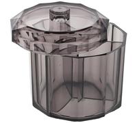 VILLFUL Organizer per Strumenti Ciglia Rotondo in Acrilico Nero Trasparente 3 Scomparti, Contenitore Porta Cotton Fioc e Scatola Portaoggetti Trucco da Banco per Uso Professionale