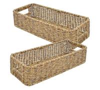 VILLFUL Organizer Porta Bacchette e Posate 2 Pezzi in Plastica Intrecciata Resistente Colore Marrone Scuro Cestino Porta Utensili per Cucina e Tavola Contenitore Posate per Uso Domestico