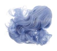 VILLFUL Parrucca Bob Riccia Donna con Frangia Capelli Sintetici Blu Accessorio per Cosplay e Feste Halloween Capelli Ondulati Spalla Cappello Ergonomico Confortevole