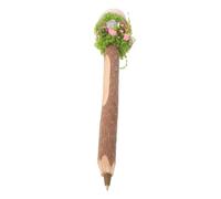 VILLFUL Penna a Sfera in Legno Naturale con Impugnatura Ergonomica e Punta Media 0,7 Mm, Penna Artigianale con Cristallo Decorativo, Ricaricabile per Ufficio, Scuola e Firme Professionali