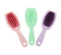 VILLFUL Pettine Massaggiante in Silicone per Cuoio Capelluto 3 Pezzi Setole Coniche Grandi Spazzola Esfoliante Delicata Portatile per Lavaggio Chioma Sotto la Doccia Strumento per