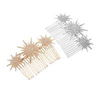 VILLFUL Pettini per Chioma da Sposa Strass Laterali Set da 2 Pezzi in Metallo Resistente Accessori Eleganti per Damigelle e Acconciature da Matrimonio Brillanti Sotto Ogni Luce per