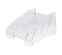 VILLFUL Portabiglietti Da Visita Acrilico Trasparente Per Scrivania Organizer Per Biglietti Da Visita Con Design Elegante E Slot Inclinato Per Uffici E Incontri Professionali