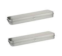 VILLFUL Portapenne in Latta Argento 2 Pezzi Design Semplice e Dettagli Delicati, Resistente alla Deformazione, Organizzatore Multifunzionale per Ufficio e Scuola