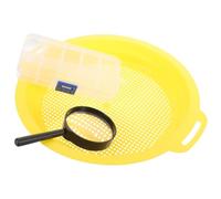 VILLFUL Potable Filter Pan Gialla in Plastica, 1 Set con Lente D'ingrandimento, per Gold Prospecting e Ricerca Minerali in Fiume