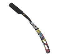 VILLFUL Rasoio Manuale per Barbiere in Acciaio Inossidabile Nero Taglio Capelli e Barba Manico Ergonomico e Leggero per Uso Professionale e Domestico