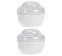 VILLFUL Scatola di Talco per Ragazzo Ragazza 2 Pezzi con Piumino da Cipria e Custodia Bianca, Astuccio per Cipria per Compatto e Portatile, per Pelle Delicata e Viaggi