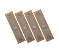 VILLFUL Scatola per Penne con Finestra Trasparente, 4 Pezzi, Caffè | Penne a Sfera, Carta, Facile da Portare, Adatta a Borse Piccole e Borsetta, Scuola Cancelleria Offerte Astucci