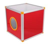 VILLFUL Scatola Rossa per Estrazione Lotteria con Finestra Trasparente Cassettina Multifunzionale per Votazioni Donazioni e Suggerimenti Include Bulloni e Cacciavite per Feste e Eventi