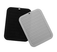 VILLFUL Set 2 Tappetini Isolanti Termici in Silicone Resistente al Calore 30x23 Cm Poggiaferro Arricciacapelli e Protezione Antiscottatura per Styling Chioma e Viaggi