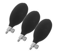 VILLFUL Set 3 Pezzi Ricambio Pompa Aria per Misuratore Pressione Sanguigna Manuale con Valvola Metallo e Compressione Nera, Pompa Gonfiaggio Medica Ergonomica per Infermieri e Uso