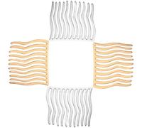 VILLFUL Set 4 Pezzi Pettini in Metallo per Chioma da Donna Pettini Laterali a Denti Larghi e Piccoli per Chioma Spessi e Ondulati Fermagli Decorativi Leggeri per Acconciature Spose e