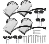 VILLFUL Set 4 Rulli Scorrevoli in Metallo per Porte Scorrevoli e Armadi Pulegge Silenziose Cuscinetto Accessori per Guide di Porte a Zanzariera Sostituzione Facile