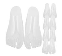 VILLFUL Set 5 Paia Manichini Piedi in Plastica Trasparente per Bambini, Supporti Espositore per Calzini e Scarpe, Materiali Flessibili per Mantenere Forma e Durata, per Esposizione e Conservazione