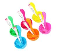 VILLFUL Set 6 Ciotole per Maschere Viso Colore Casuale con 18 Cucchiai Dosatori e 12 Strumenti in Pp, Accessori Completi per DIY Skincare, Colore Assortito, per Uso Domestico