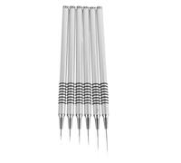 VILLFUL Set 6 pezzi di pennelli nail liner brush e crystal carved nail brush in metallo argento per nail art giapponese comodo per appassionati