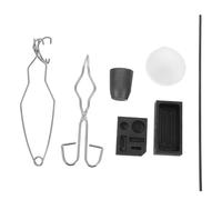 VILLFUL Set 7 Pezzi Crogioli in Grafite per Fusione Metalli, Kit Professionale per Oro Argento Rame, Crogiolo Portatile Pinza per Gioielli e Fusione Artigianale