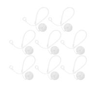 VILLFUL Set 8 Cordini Retrattili per Penna Anello e Base in Silicone Trasparente Portapenne Elastico Anti-Smarrimento per Stilo Tablet Adatto per Ufficio e Banconi