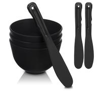 VILLFUL Set Ciotola in Silicone per Maschera Viso Spatola Piatta e Fondo Profondo, Flessibile e Facile da Miscelare per Estetiste nel Trucco e Cura della Pelle